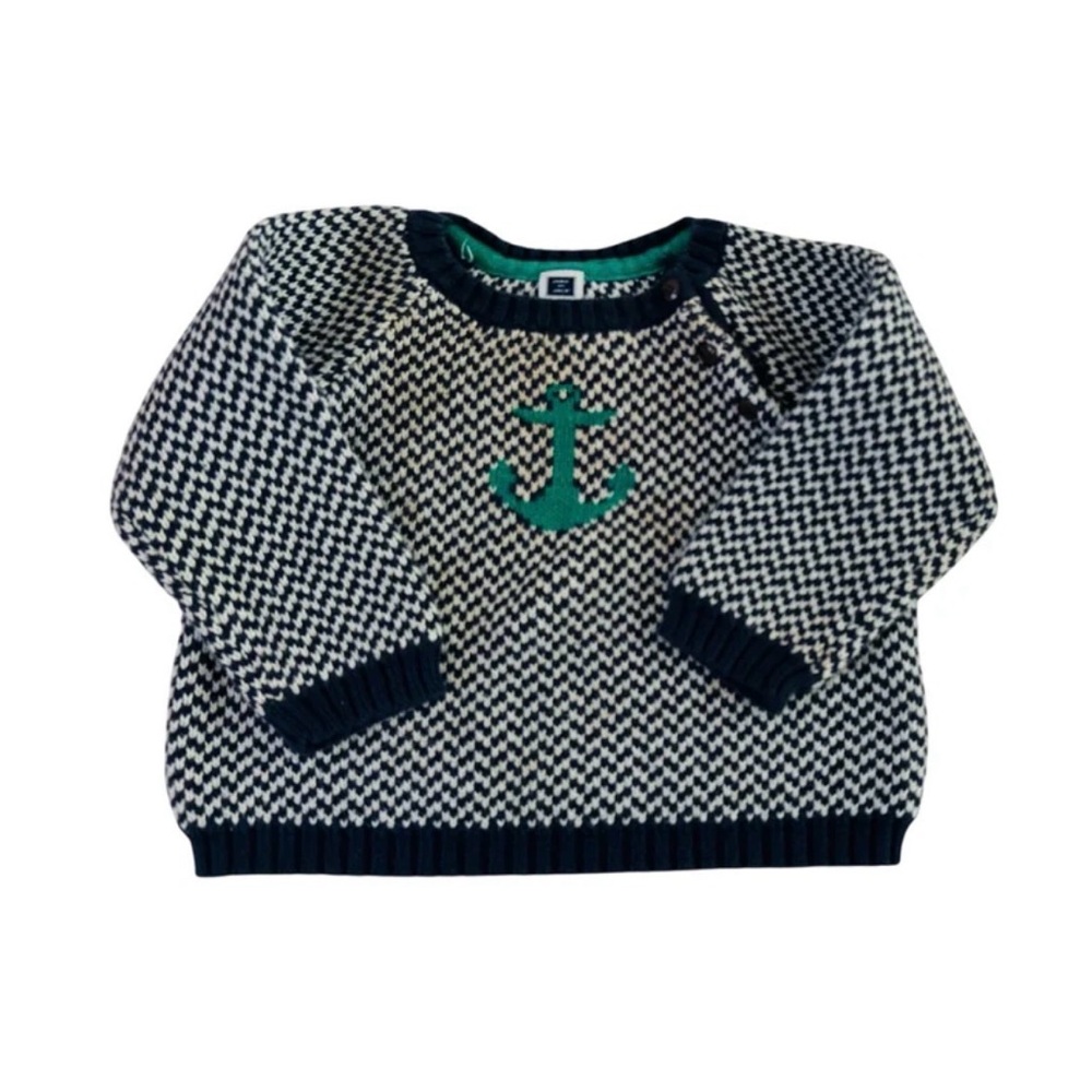 Janie and Jack Little Boy Sailor Nautical Knit Sweater size 18-24 mns